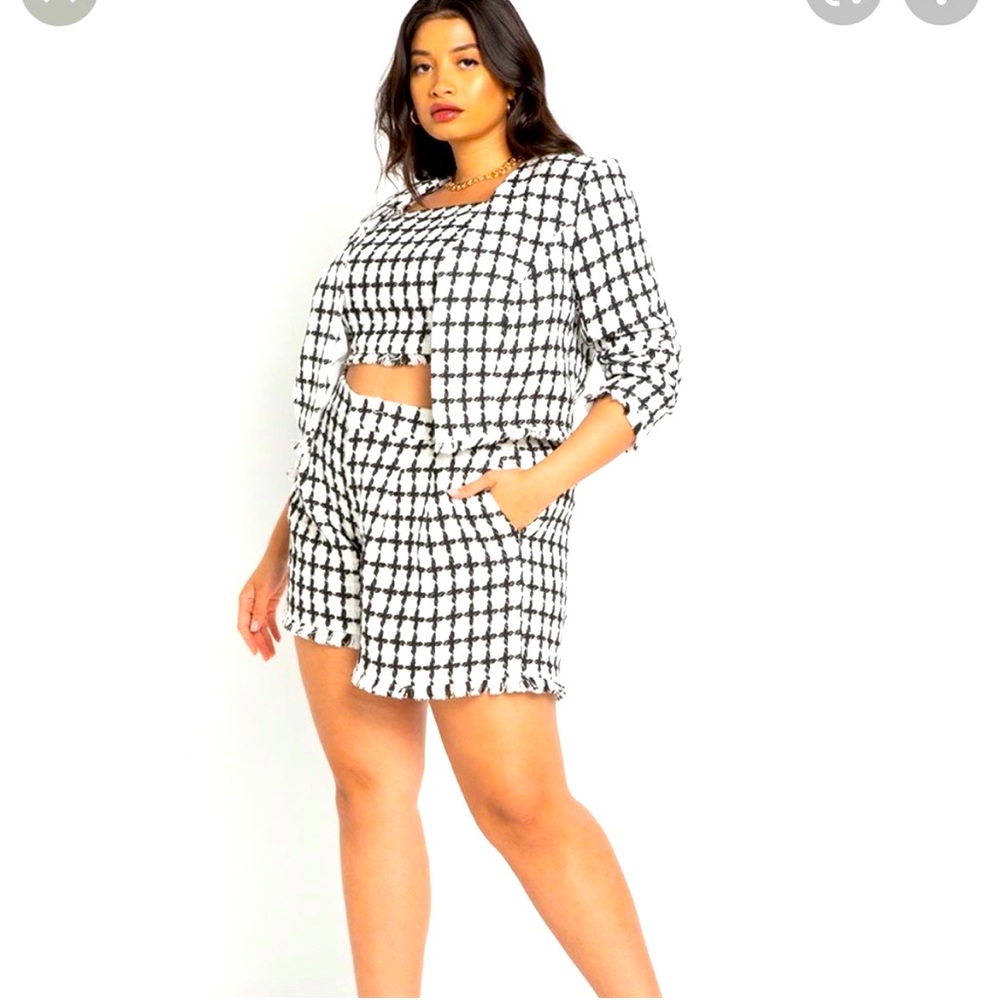 COPY - ELOQUII TWEED BOLERO JACKET, TANK, AND SHORT SUIT SET NWT SIZE 18 & 20